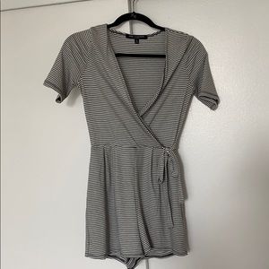Navy & white striped romper